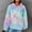 #258-Multicolor, variant on Hoodies For Women Waffle Hooded Sweater Long Sleeve Casual Drawstring Tie-dye Pullover Pocket Tops Womens Tops