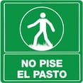 thumbnail image 2 of Señal restrictiva: "No pise el pasto" color verde y blanco. Plástico estireno calibre 40, resistente a exteriores, 20 x 20 cm. Señalamiento, Cartel, Letrero cuadrado, Señalización de medio ambiente., 2 of 4