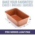thumbnail image 6 of Gotham Steel Bakeware Loaf Pan – Nonstick XL 9.7” x 5.75” x 2.8” Full Size Loaf Pan, Even Heat & Non-Warp, with Ultra Nonstick Ceramic Coating, Metal Utensil & Dishwasher Safe, Copper, 6 of 8