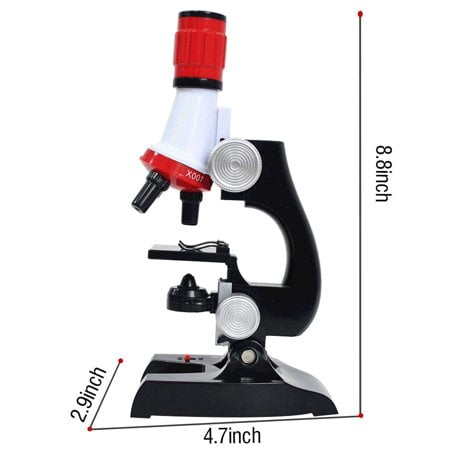 Kids Microscope Kit Science Educational Set with 8-LED 1200x Magnification D1C8 