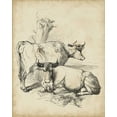 thumbnail image 2 of Unknown 12x14 White Modern Wood Framed Museum Art Print Titled - Pastoral Sketch III, 2 of 4