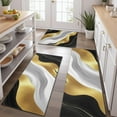 thumbnail image 2 of Black Marble Gold Line Pattern Kitchen Rugs Sets Of 3,Kitchen Runner Rugs Non Skid Washable,Decorative Kitchen Floor Mats for Kitchen,Sink,Laundry,17"x30"+ 17"x47" + 17"x59", 2 of 6