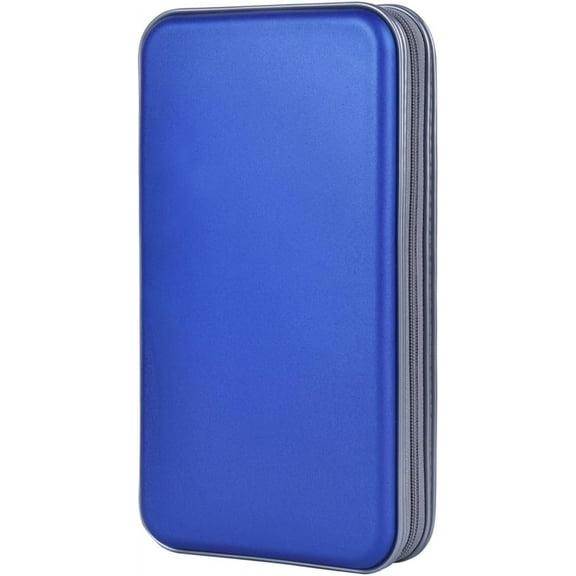 CD Holder, 72 Capacity CD/DVD Case Holder Portable Wallet Storage Organizer Hard Plastic Protective Storage Holder for Car Travel(72 Capacity, Blue 72)