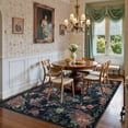 thumbnail image 6 of Lahome Decor 5'x7' Pink Floral Washable Rugs,5x7ft Rugs for Bedroom Girls Boho Area Rug,Vintage Rugs for Living Room Non Slip Low Pile Ultra-Thin Carpet for Farmhouse,Dining Room,Kids Playroom,Black, 6 of 10