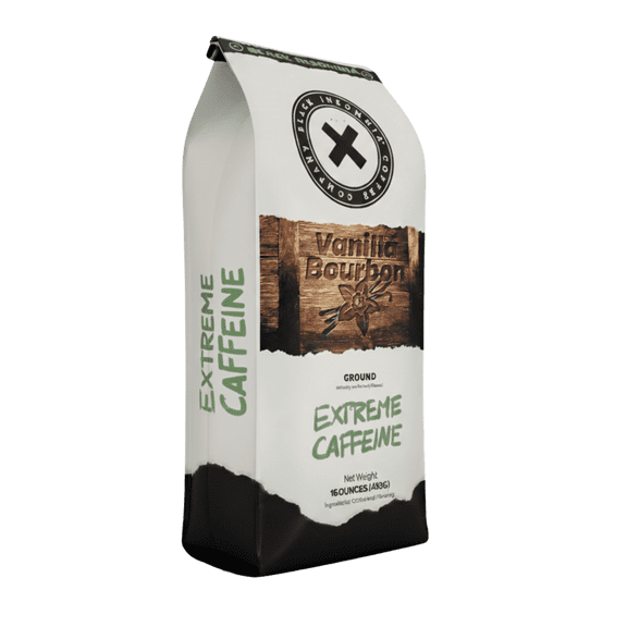 Black Insomnia Extreme Caffeine Coffee - Vanilla Bourbon Flavored World's Strongest Highly Caffeinated Coffee - Classic Roast, Ground - 1lb