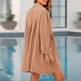 thumbnail image 4 of Qertyioot Robes pour Femmes Manches Courtes Col en V avec Cordon de Serrage Robe Décontractée à Volants Ligne A Mini Robe, 4 of 9