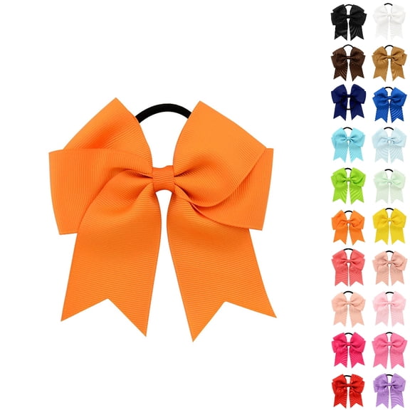 Bmisegm Bow Hair Ties Ribbon Satin Hair Bows for Girls Women Elastics Hair Scrunchies Bows Hair Accessories Orange
