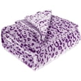 thumbnail image 1 of Bonita manta morada de forro polar suave con estampado de leopardo para sofá, sofá, decoración, mantas de felpa, 1 of 8