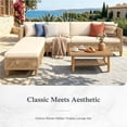thumbnail image 2 of Alpha Joy 5 Pieces Wicker Patio Furniture Conversation Set Boho Style Outdoor Sofa with Wood Coffee Table, 2 of 10