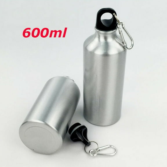 PreAsion 5pcs 600ml Water Bottle with Safe Lock Aluminium Silver