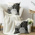 thumbnail image 3 of Black White Grey Gray Pillow Covers 20X20 Inch Set of 2, Modern Geometry Dahlia Floral Print Decorative Throw Pillow Covers Outdoor Farmhouse Cushion Case for Home Couch Sofa Bed Decoration, 3 of 5