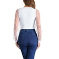 thumbnail image 3 of DARING DIVA Body de Manga Larga para Ropa de Club de Mujeres, Mono con Mangas de Malla, Body S Blanco, 3 of 6