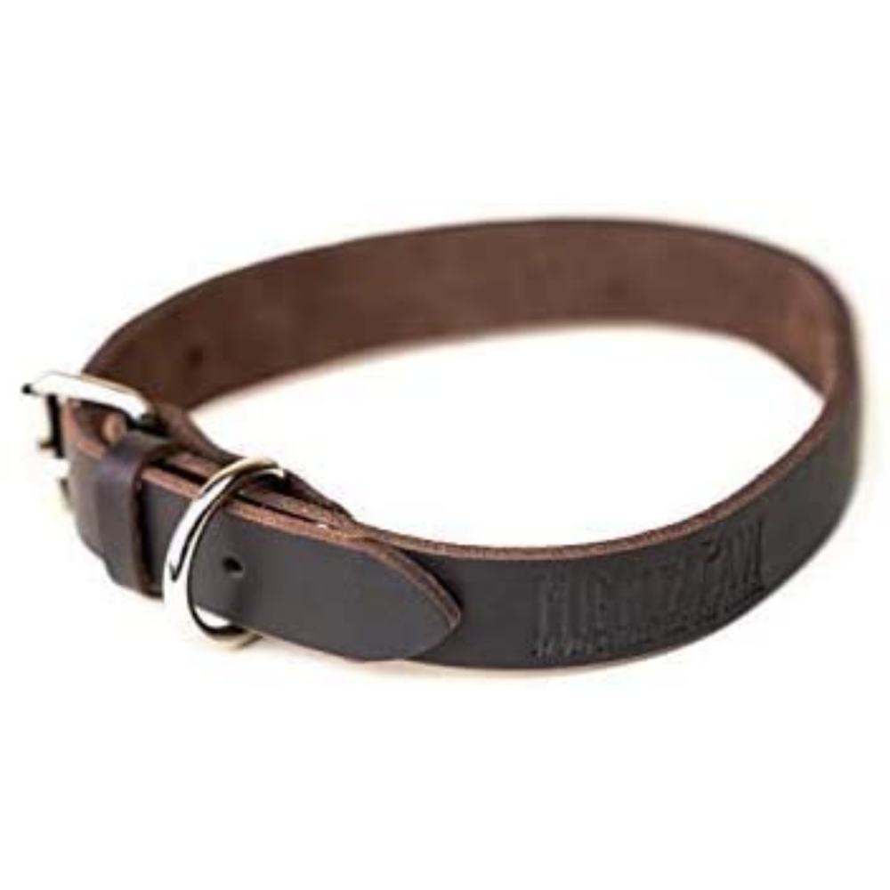 Mighty Paw Leather Dog Collar , Super Soft Distressed Leather (Brown