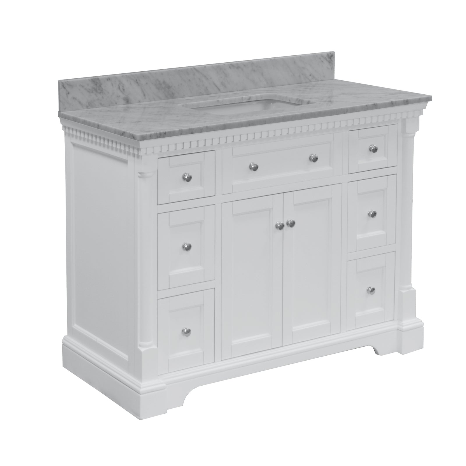 Diamond NOW Cassidy 48-in Admiral Blue Single Sink Bathroom Vanity with  White Cultured Marble Top