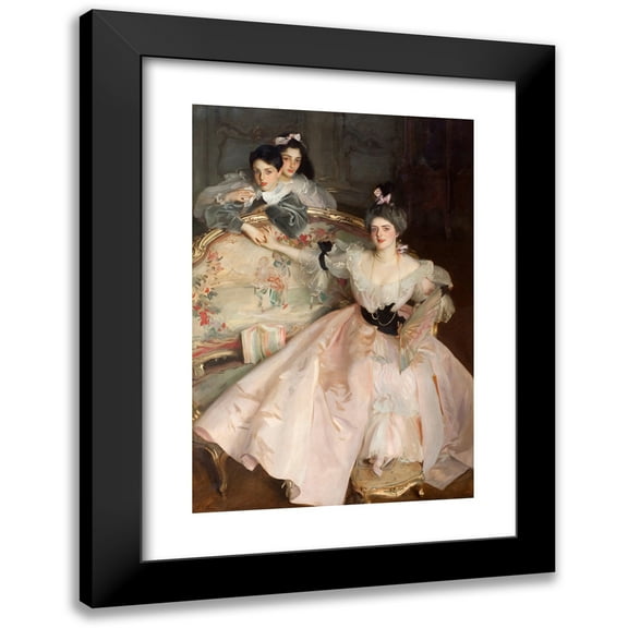John Singer Sargent 11x14 Black Modern Framed Museum Art Print Titled - Mrs Carl Meyer and Her Children (1896)