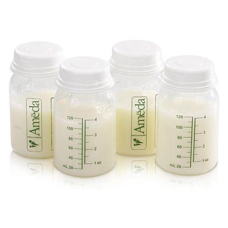 Ameda 4 Pack Breast Milk Storage Bottles, 118ml