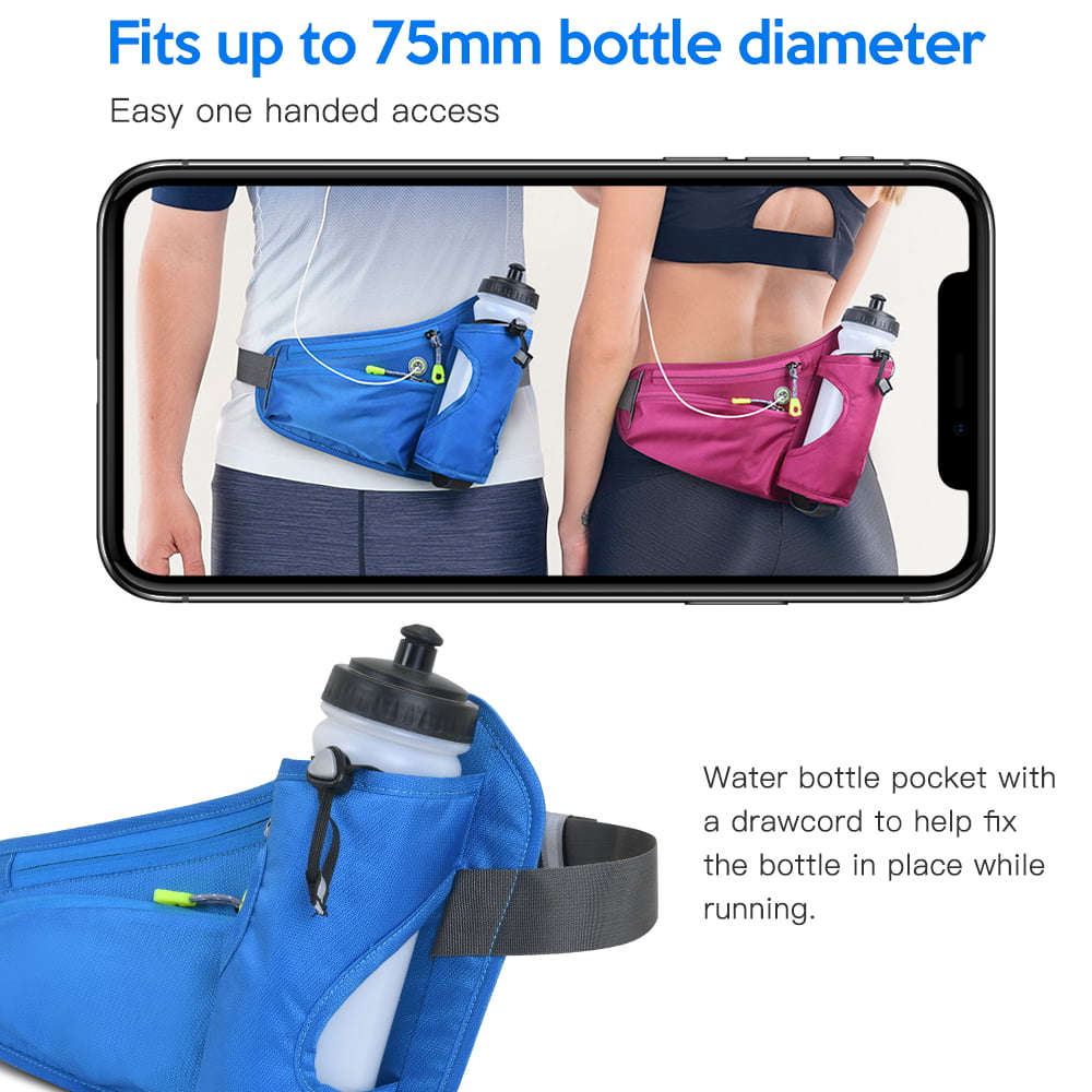 YiYiNoe Multivariant Style Outdoor Sports Waist Bag 2 Water Bottle Holder Fanny Pack for Running Hiking Cycling Camping Can Backpack Can Handbag Can Message Bag 