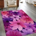 thumbnail image 2 of Area Rugs for Living Room Bedroom, Watercolor Flowers 4'x6' Rug Washable Carpet Runner Indoor Outdoor, Spring Floral Vintage Pink Purple Non Slip Accent Floor Mats Rug for Kitchen, Office, 2 of 8