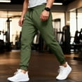 thumbnail image 2 of Dresfit Big and Tall Joggers Men Fleece Lined Cuffed Sweatpants Long Thermal Gym Breathable Sweat Pants Lightweight Regular Fit Running Trousers with Pockets Green 2XL, 2 of 9