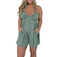 thumbnail image 2 of Xixinqiwan Women's Summer Camisole Rompers Crew Neck Sleeveless Ruffle Elastic Waist Shorts Overalls Loose Casual Jumpsuits, 2 of 7