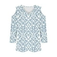 thumbnail image 5 of SDNall Womens Casual Tops, Womens Fashionable Casual 3/4 Sleeve off Shoulder-Neck Printed Top, 5 of 5