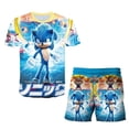 thumbnail image 5 of Traje de camiseta Sonic 4-14T Traje de verano para niños y niñas con estampado 3D de Sonic Traje de patrón de camisetas de manga corta para niños, 5 of 5