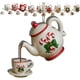 thumbnail image 2 of Adorno navideño vintage con efecto de té vertido - Decoración festiva de acebo y bayas para amantes del té, árbol y repisa, 2 of 3