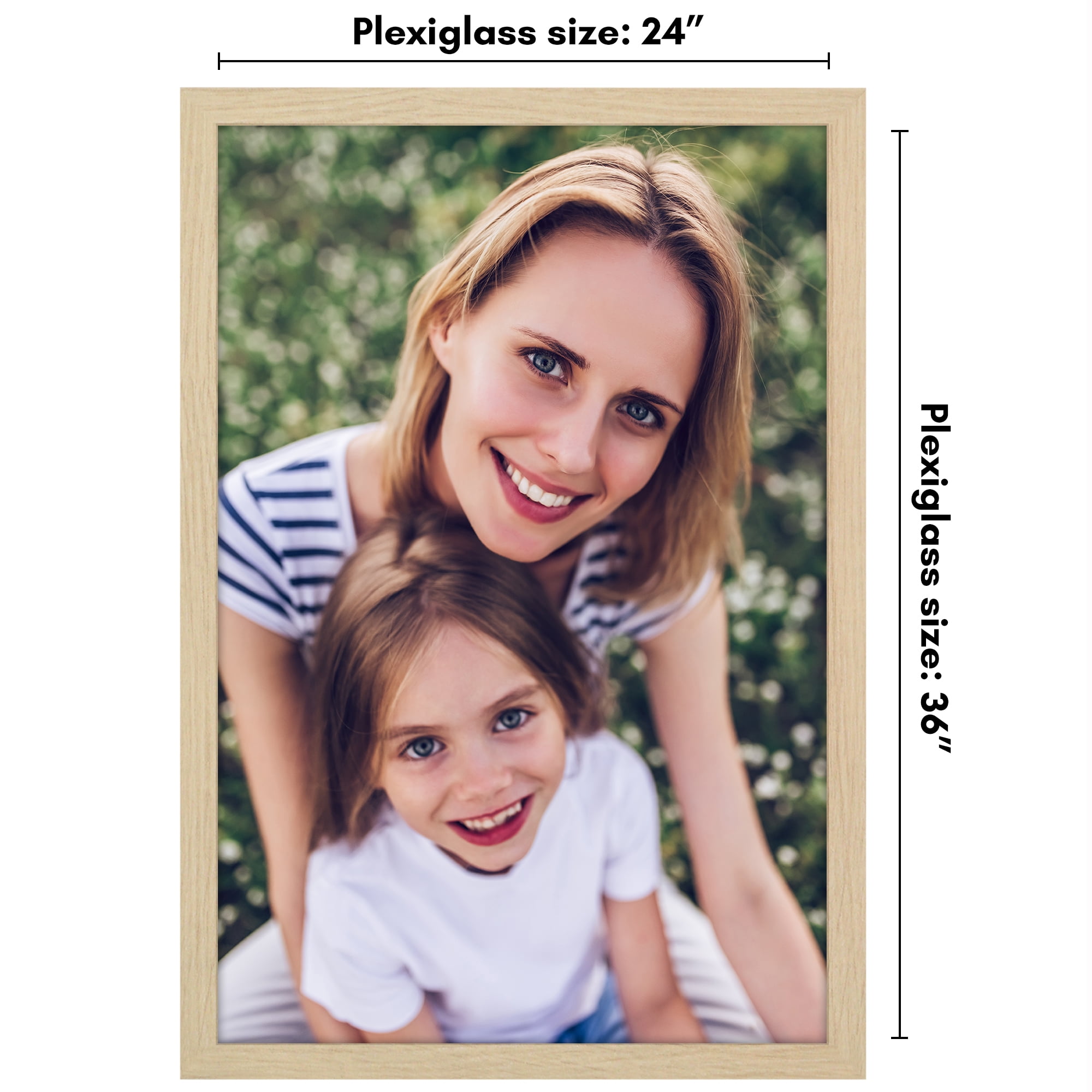 Americanflat Poster Frame 24x36 inches - Natural Oak Wooden Picture Frame with Plexiglass Cover