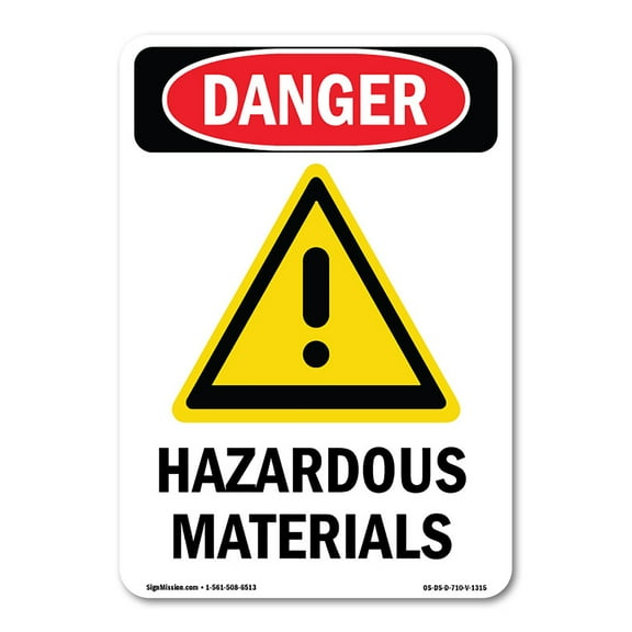 OSHA Danger Sign -  Hazardous Materials | Decal | Protect Your Business, Construction Site, Warehouse & Shop Area |  Made in The USA