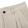 thumbnail image 5 of Men's Old Money Dress Pants Pleated Wide Leg Golf Trousers High Waisted Loose Fit Slacks Button Closure with Pockets for Business Office Fall, Beige, XXXL, 5 of 8