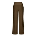 thumbnail image 4 of Aloohaidyvio Pants with Pockets,Womens Casual Full-Length Loose Pants High Waist Trousers Long Straight Wide Leg Pants, 4 of 6