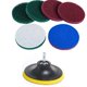 thumbnail image 1 of Kit de limpieza de almohadillas para fregar con cepillo eléctrico de 4 pulgadas, 2 rigideces diferentes, soporte de almohadilla de disco de 4 pulgadas con 6 almohadillas para fregar, limpia grande. Afortunado Sencillez, 1 of 5