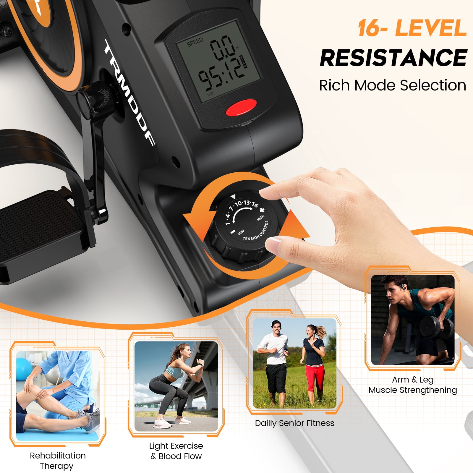 TRMDDF Workout Home Cycling Magnetic Recumbent Exercise Bike Fitness Cardio Indoor Cycling Bike 220lbs