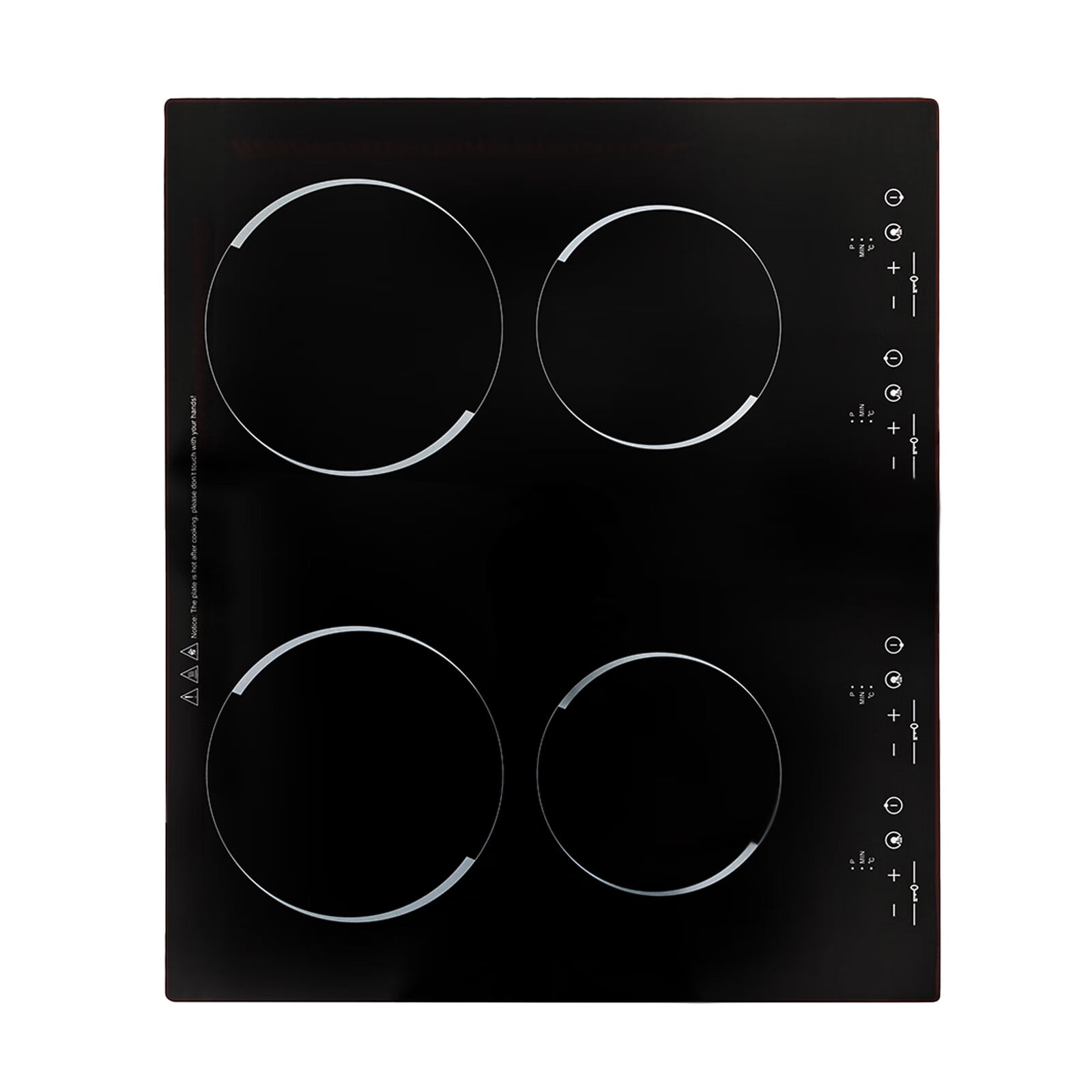 Loyalheartdy Built-in Cooktop 3000W 4 Burners Electric Stove Top Sensor Touch Control 110V Home Electric Ceramic Cooktop with Kid Safety Lock, 9 Heating Level 80-650°C