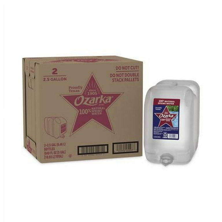 Bottled Natural Spring Water, 2.5 gal Bottle, 2/Carton, 48 Cartons/Pallet