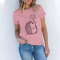 thumbnail image 3 of NAMTYQX Summer Shirts for Women Airoft Mit Print Light Short Sleeve Baggy Patterns Crewneck Fashion Oversize Spring Tops for Women 2025 Pink Size 2XL, 3 of 4