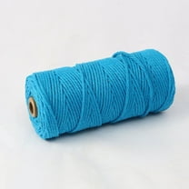 ERDOUY Macrame Cord 3mm x 110yards Natural Macrame Cotton Rope Colored Macrame Rope Soft Cotton Cord Macrame Supplies Craft Rope Macrame Yarn for Plant Hanger Wall Hanger ，Blue