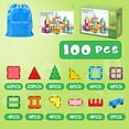 thumbnail image 4 of 100 Pcs Magnetic Tiles Building Blocks with 2 Cars, STEM Toys 3D Building Sets Gifts for Boys and Girls, 4 of 9