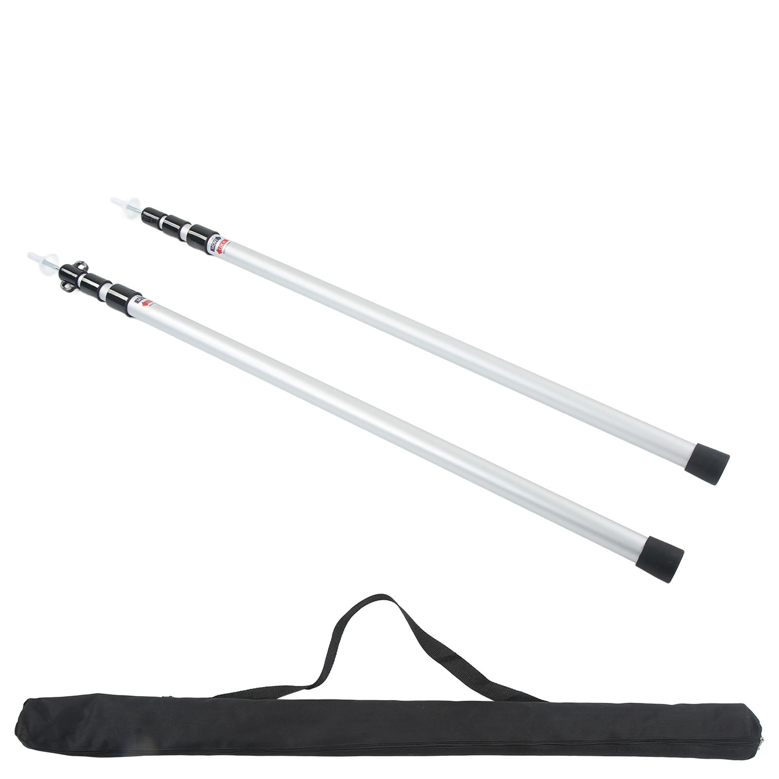 Heavy-Duty Aluminum Tent Poles 2-Pack - 11-Foot, 11-Section Adjustable, Lightweight Replacement For Camping