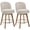 Chenille / Beige Cream -【Set of 2 】- 26" Seat Height, variant on WOOW DEPOT 26" Swivel Chenille Bar Stools Set of 2, w/ 3.9" Thick Large Seat & Mid-Back & Wood Legs, Upholstered Fabric Modern Island Counter Barstools Armless Kitchen Pub Chair, Charcoal Gray
