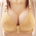 thumbnail image 2 of Penkiiy Women Bras Woman's Solid Color Comfortable Hollow Out Perspective Bra Underwear No Rims Khaki Bras, 2 of 8