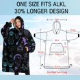 thumbnail image 4 of Oversized Wearable Blanket Hoodie,Black Halloween Ghost Spider Pattern Sherpa Blanket Hoodie with Super Pockets,Super Warm Fuzzy Pullover for Women & Men, 4 of 6