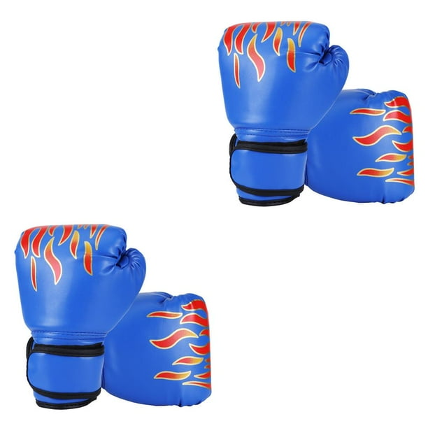 Guantes de boxeo Yuarrent para niños Ajustable Kickboxing Ejercicio de lucha Azul 2Conjunto