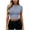 A Light Blue, variant on Women's Tops Womens Summer Tops Casual Short Sleeve Fashion Women's Casual Solid Color Midriff-Baring Short Sleeve Round-Neck Tops White M