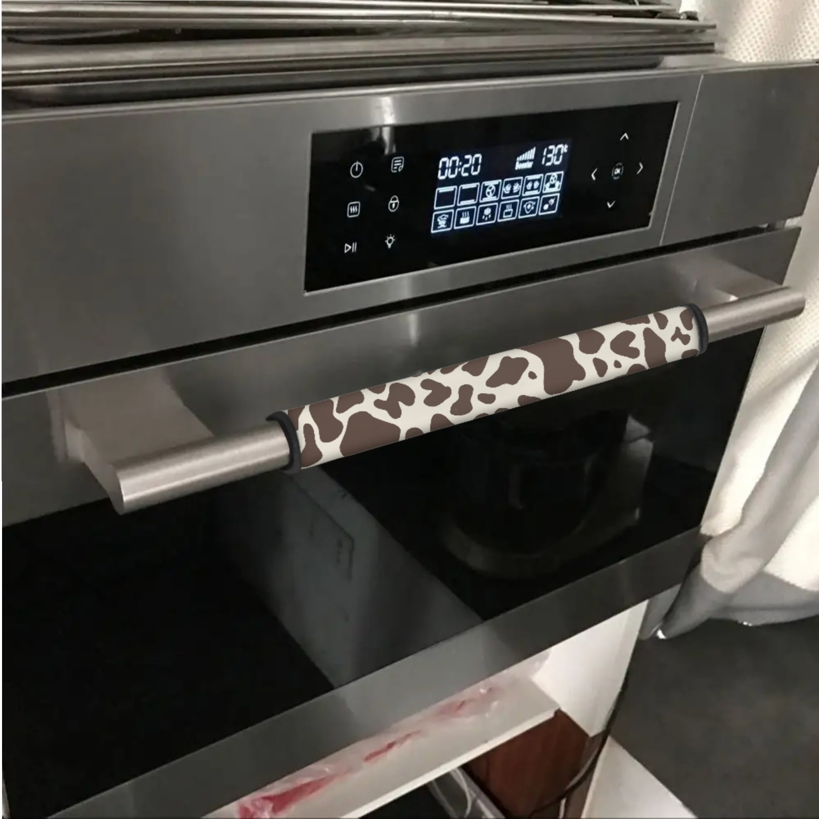 SEANATIVE Refrigerator Door Handle Covers Set of 6 Electric Appliance Handle Gloves for Fridge Microwave Stove Dishwasher for Home Kitchen Decor and Accessories, Cow Print Brow