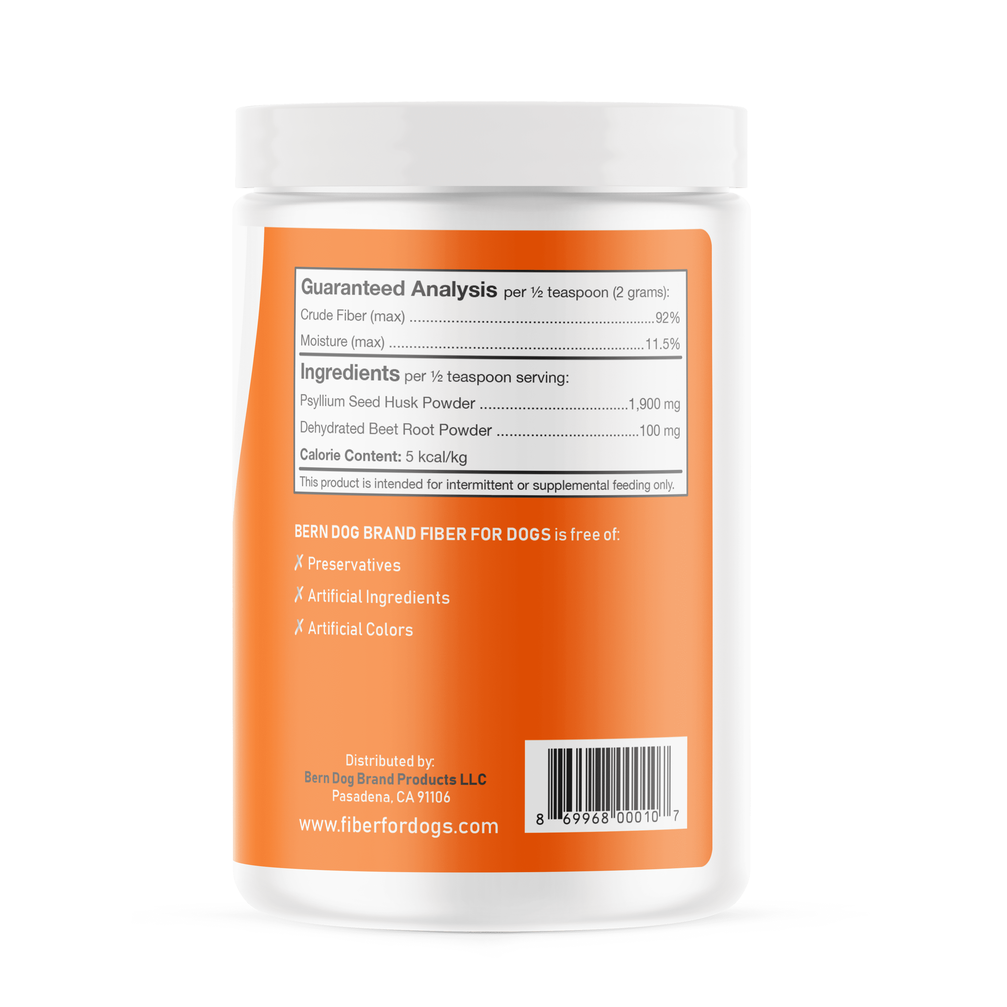 Fiber for Dogs Psyllium Seed Husk Powder & Dehydrated Beet Root Powder Aids a Number of Intestinal Disorders in Dogs Including Diarrhea, Constipation & Anal Gland Issues. Available in 6 and 12 oz.