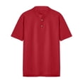 thumbnail image 2 of Eltusu Men's Casual Polo Shirts, Button Stand-up Collar Summer Breathable Shirts with Short Sleeve Wine Size 2XL, 2 of 8