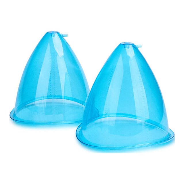 Guardurnaity Ventosa de vacío portátil para mujer, 1 par, 21cm, reemplazo de elevación profesional, máquina de ventosas, accesorios de pieza de Protección de la piel Azul