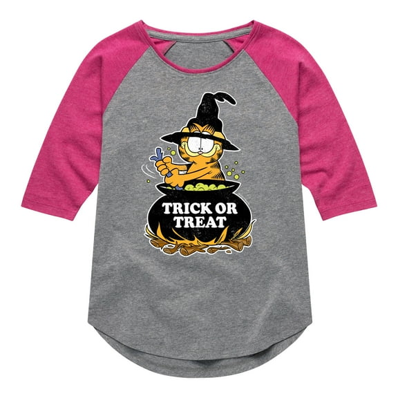 Garfield - Trick Or Treat - Toddler And Youth Girls Raglan Graphic T-Shirt