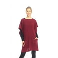 thumbnail image 1 of Peach Couture Womens Fall Winter Button Sweater Front Pockets Cape Wrap Poncho (Wine), 1 of 1